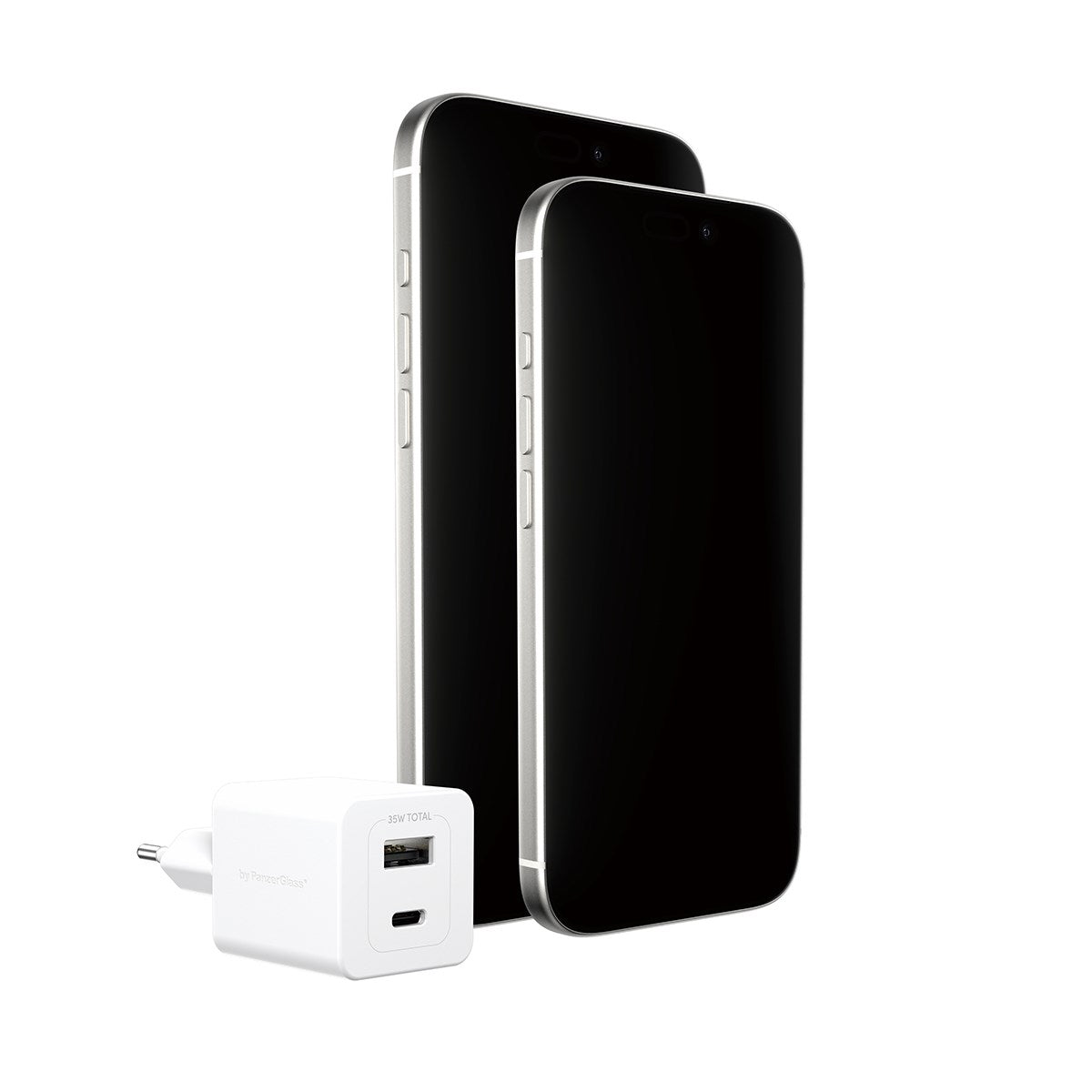 empower by PanzerGlass® Turbo 35W Oplader inkl. USB-C + USB-A | EU Stik | Silver White
